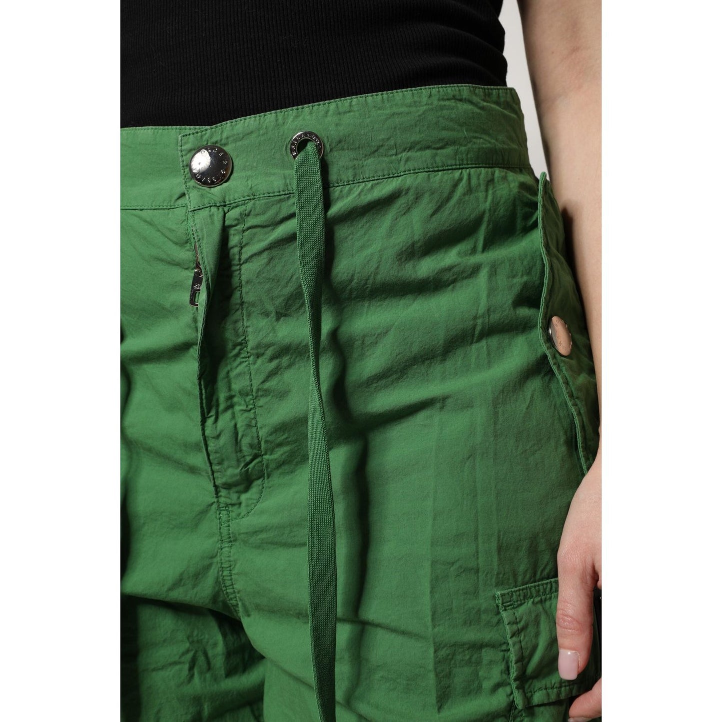 Dolce & Gabbana Green Cotton High Waist Cargo Pants PAN75985-40