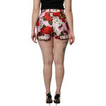 Dolce & Gabbana Pink Floral Print High Waist Hotpants Short SKI2082-36