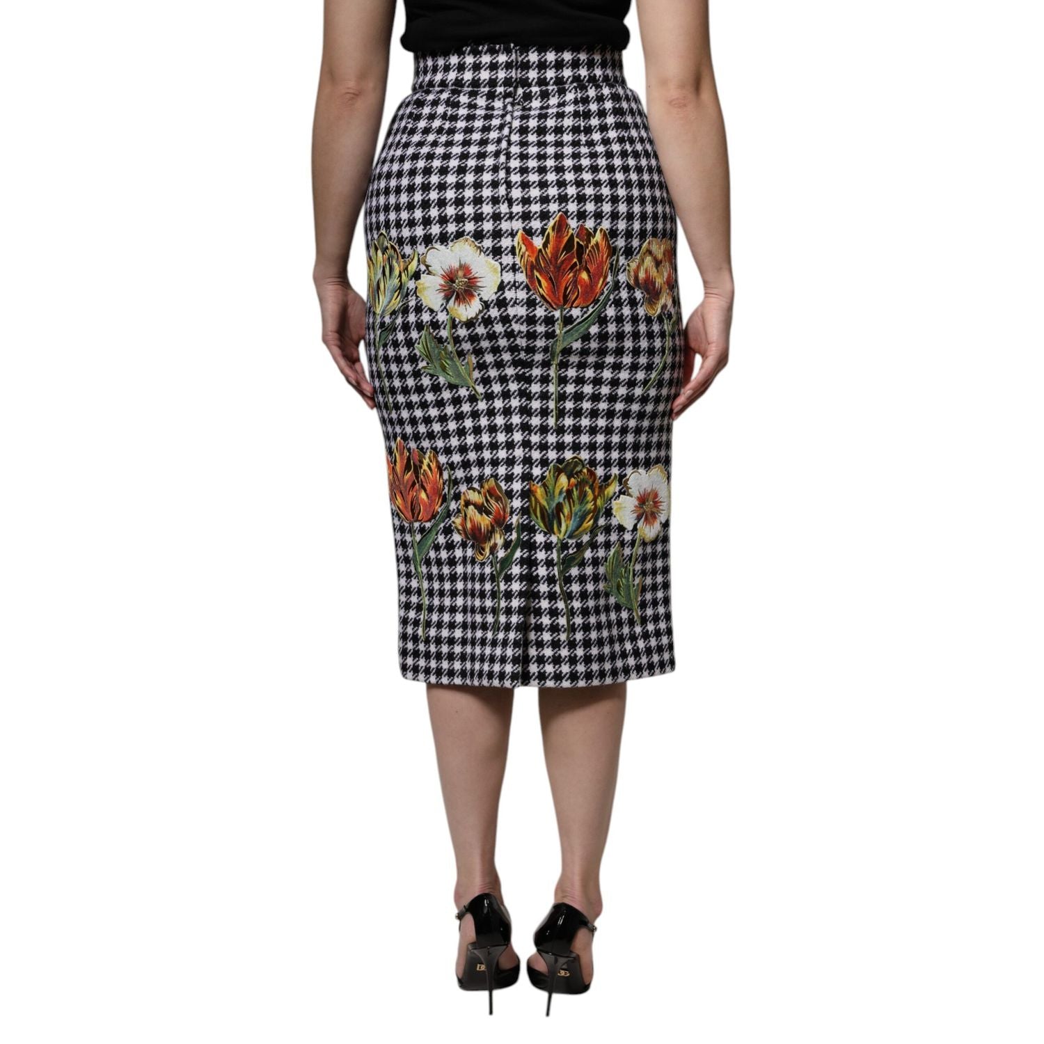 Dolce & Gabbana Multicolor Floral Print High Waist Pencil Cut Skirt