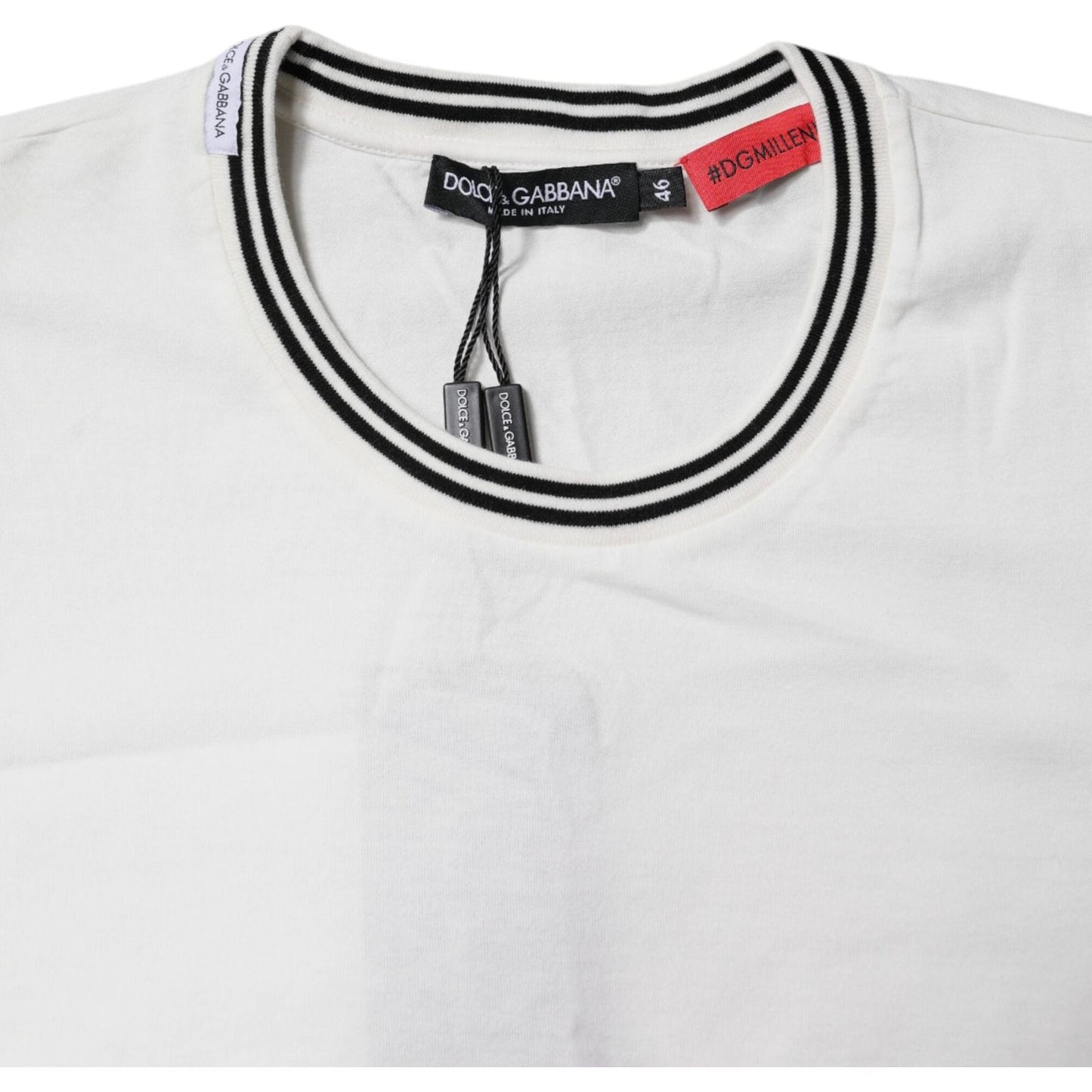 Dolce & Gabbana White #DGMillennials Cotton Crewneck T-shirt TSH8081-44