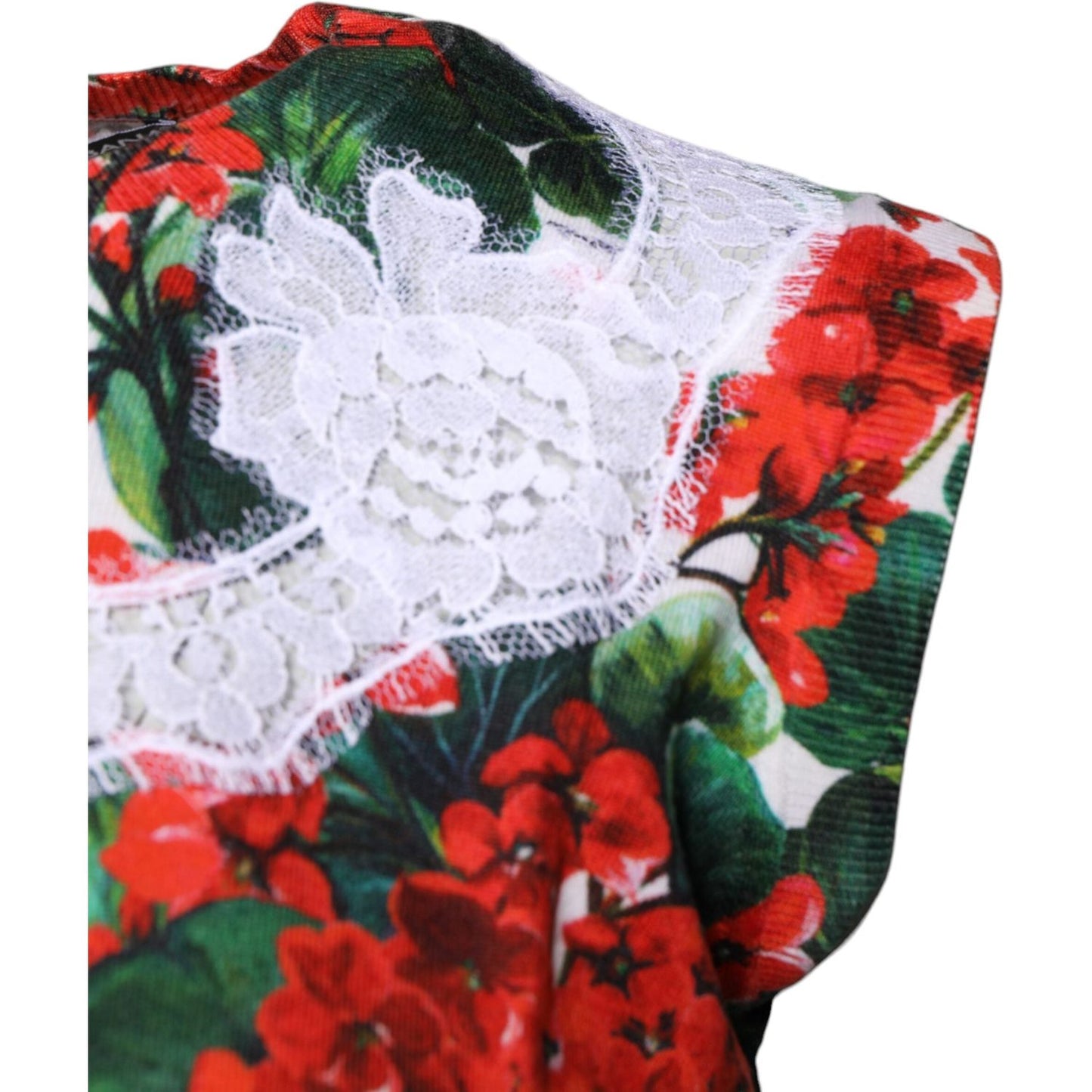 Dolce & Gabbana Multicolor Floral Lace Sleeveless Tank Top TSH87144-36