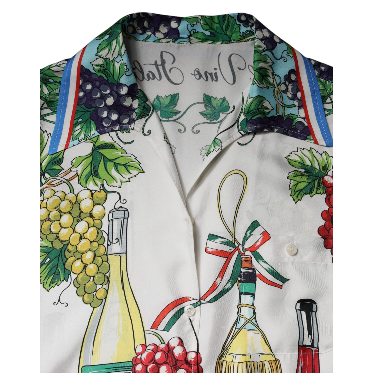 Dolce & Gabbana Multicolor Short Sleeve Silk Food Shirt Top