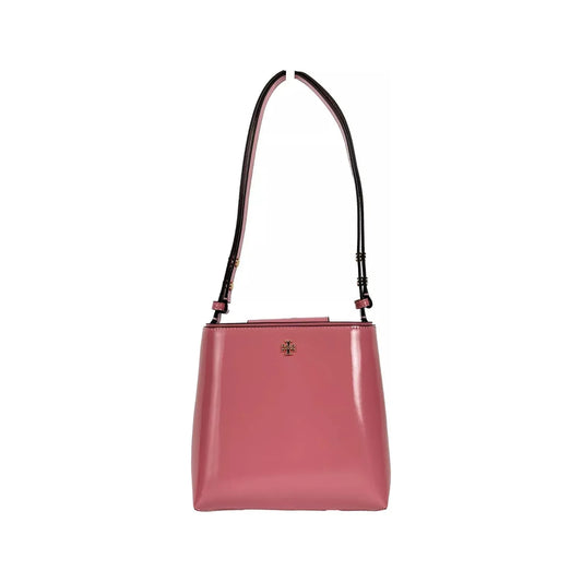 Tory Burch Patent Emerson Small Bucket Bag Purse Pink 47124