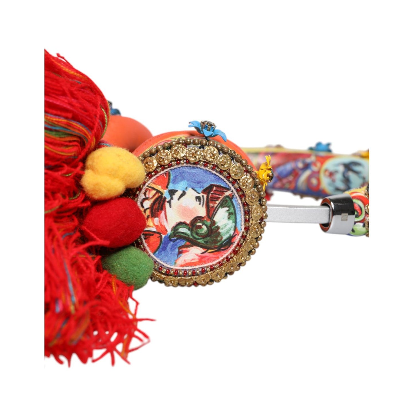 Dolce & Gabbana Multicolor Whimsical Tasseled Crystal Headset Headphones