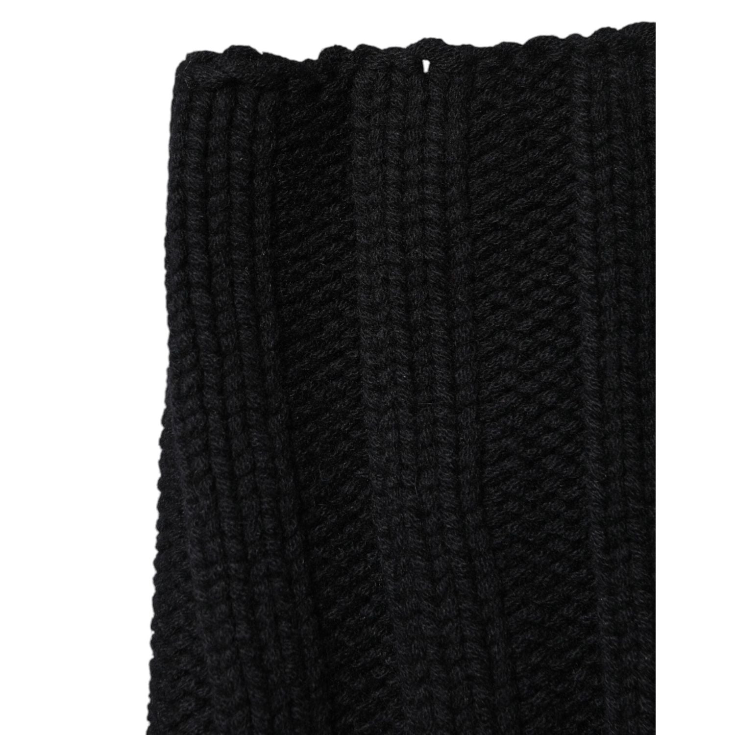 Dolce & Gabbana Black Cashmere Knitted Neck Warmer Foulard Scarf