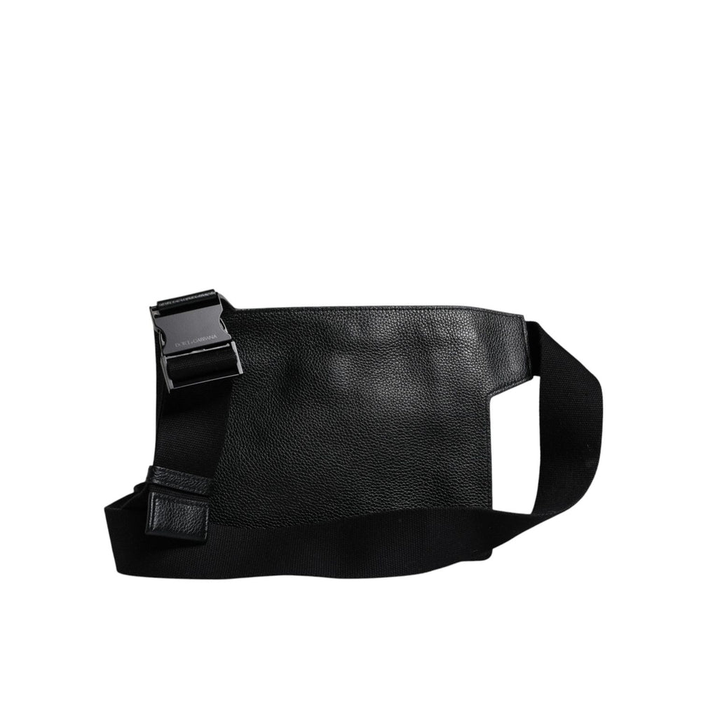 Dolce & Gabbana Black Calfskin Leather Messenger Crossbody Bag BAG4289