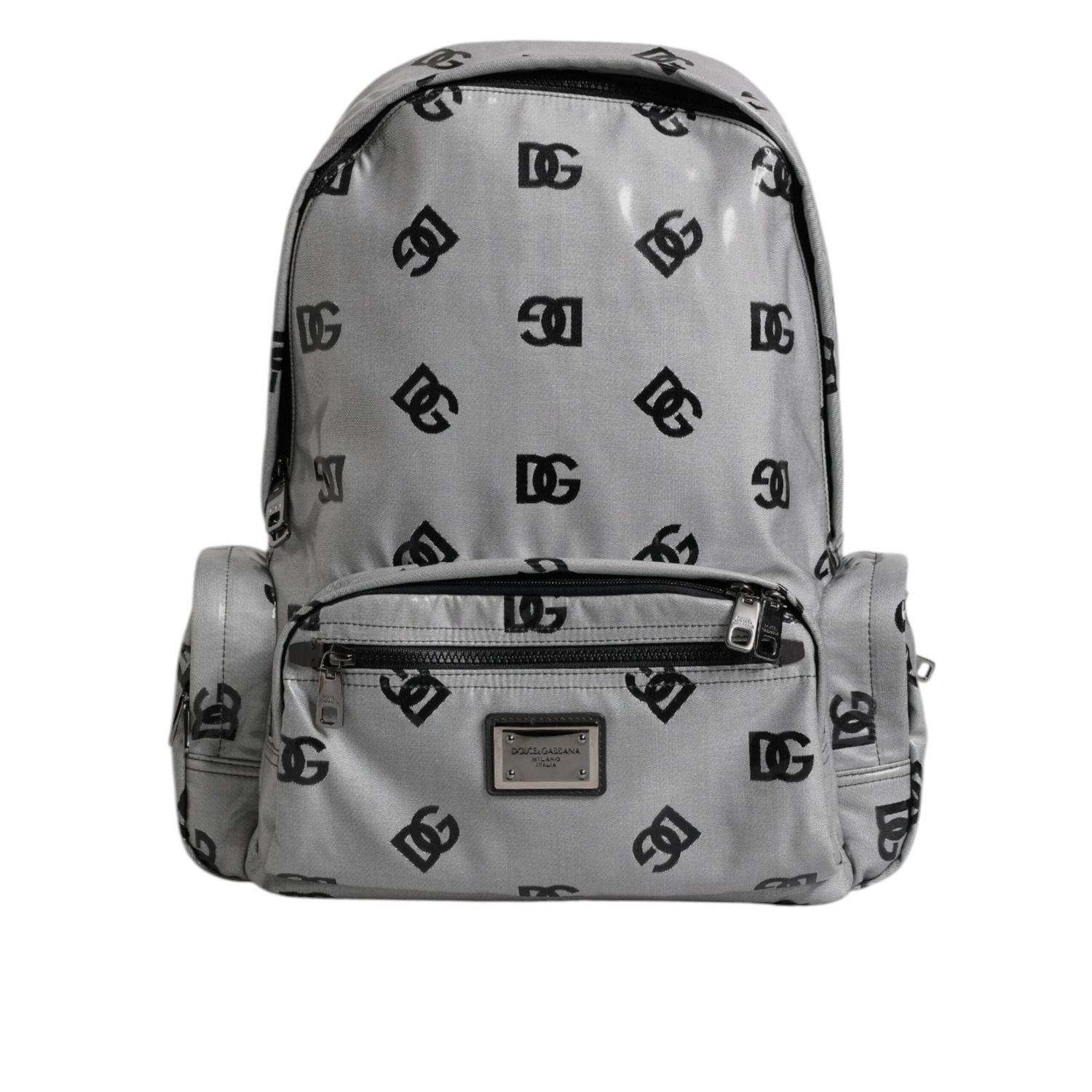 Front view with bag zipped and handles upright.