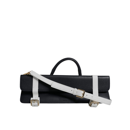 Dolce & Gabbana Blue White Calfskin Leather Crossbody Shoulder Bag