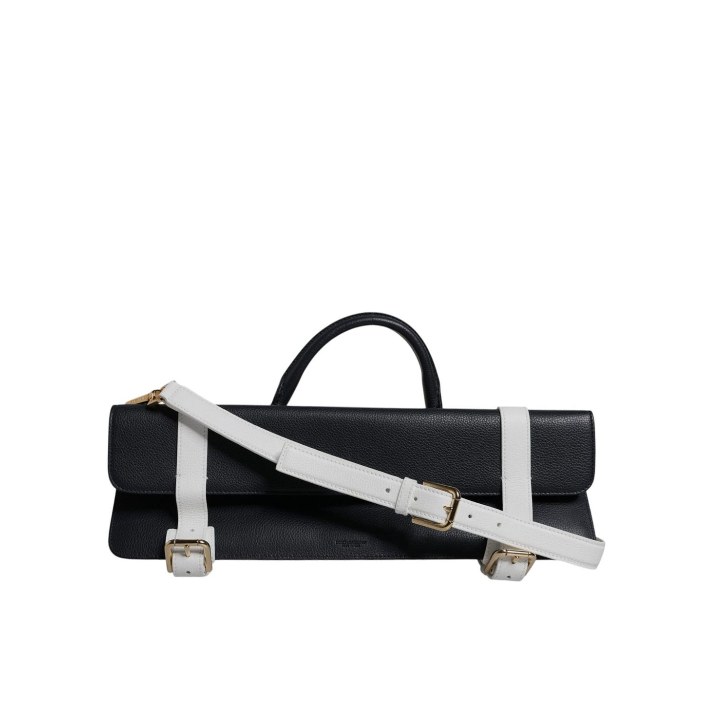 Dolce & Gabbana Blue White Calfskin Leather Crossbody Shoulder Bag