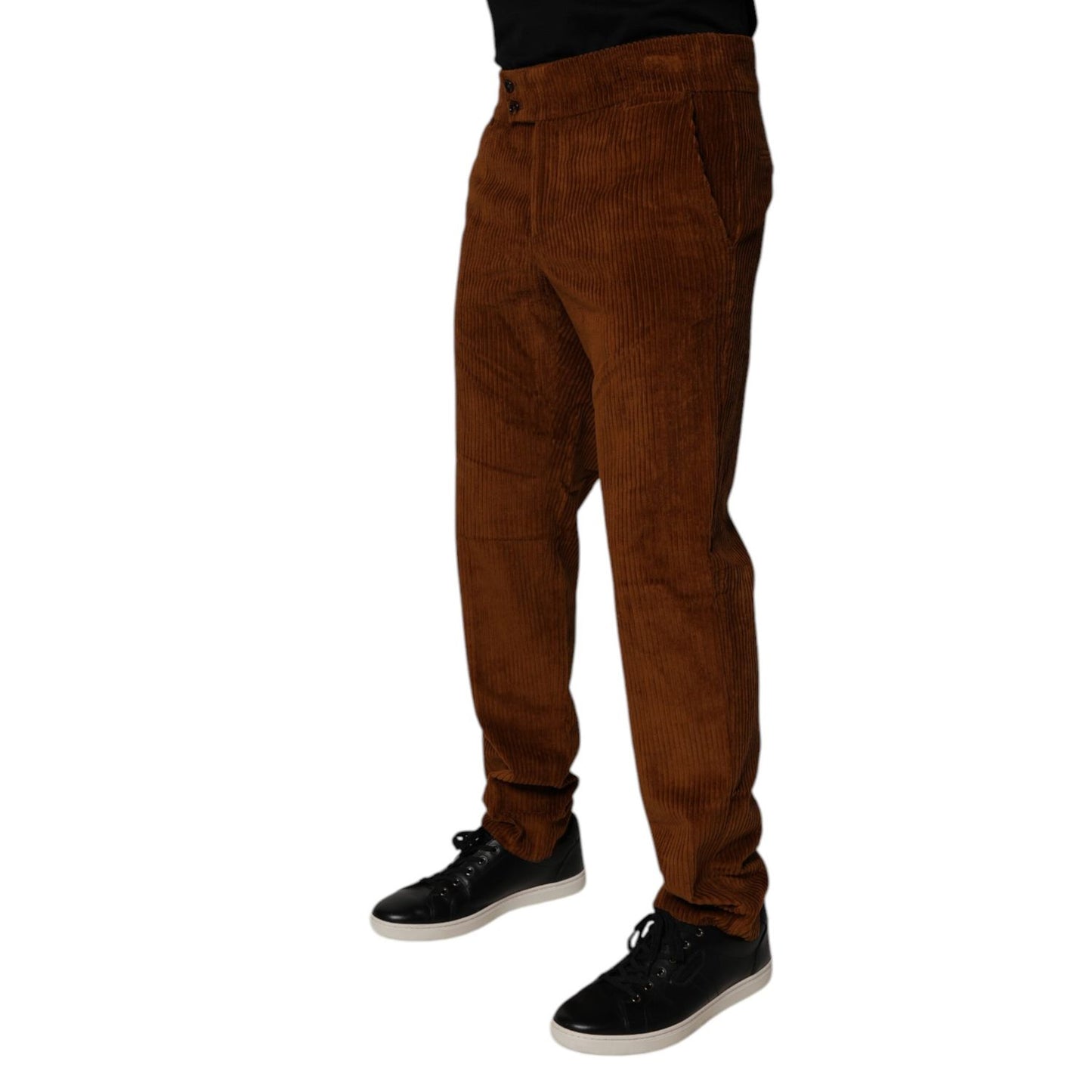 Dolce & Gabbana Dark Brown Corduroy Cotton Skinny Denim Jeans