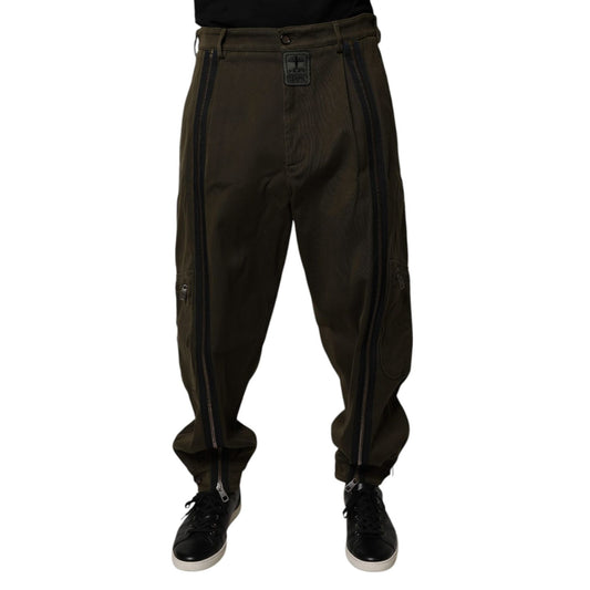 Dolce & Gabbana Dark Brown Cotton Jogger Cargo Pants