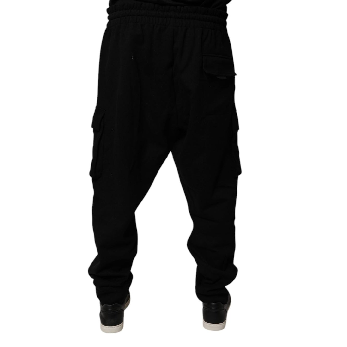 Dolce & Gabbana Black Cotton Jogger Cargo Sweatpants Pants