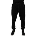 Dolce & Gabbana Black Cotton Mid Waist Jogger Sweatpants Pants PAN75223-48