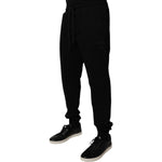Dolce & Gabbana Black Cotton Mid Waist Jogger Sweatpants Pants PAN75223-48
