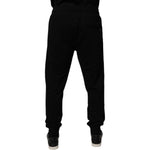 Dolce & Gabbana Black Cotton Mid Waist Jogger Sweatpants Pants PAN75223-48