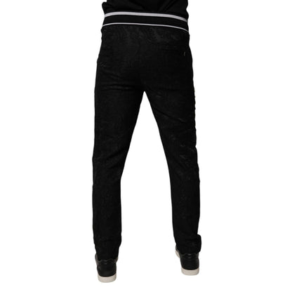 Dolce & Gabbana Black Mid Waist Jogger Men Sweatpants Pants