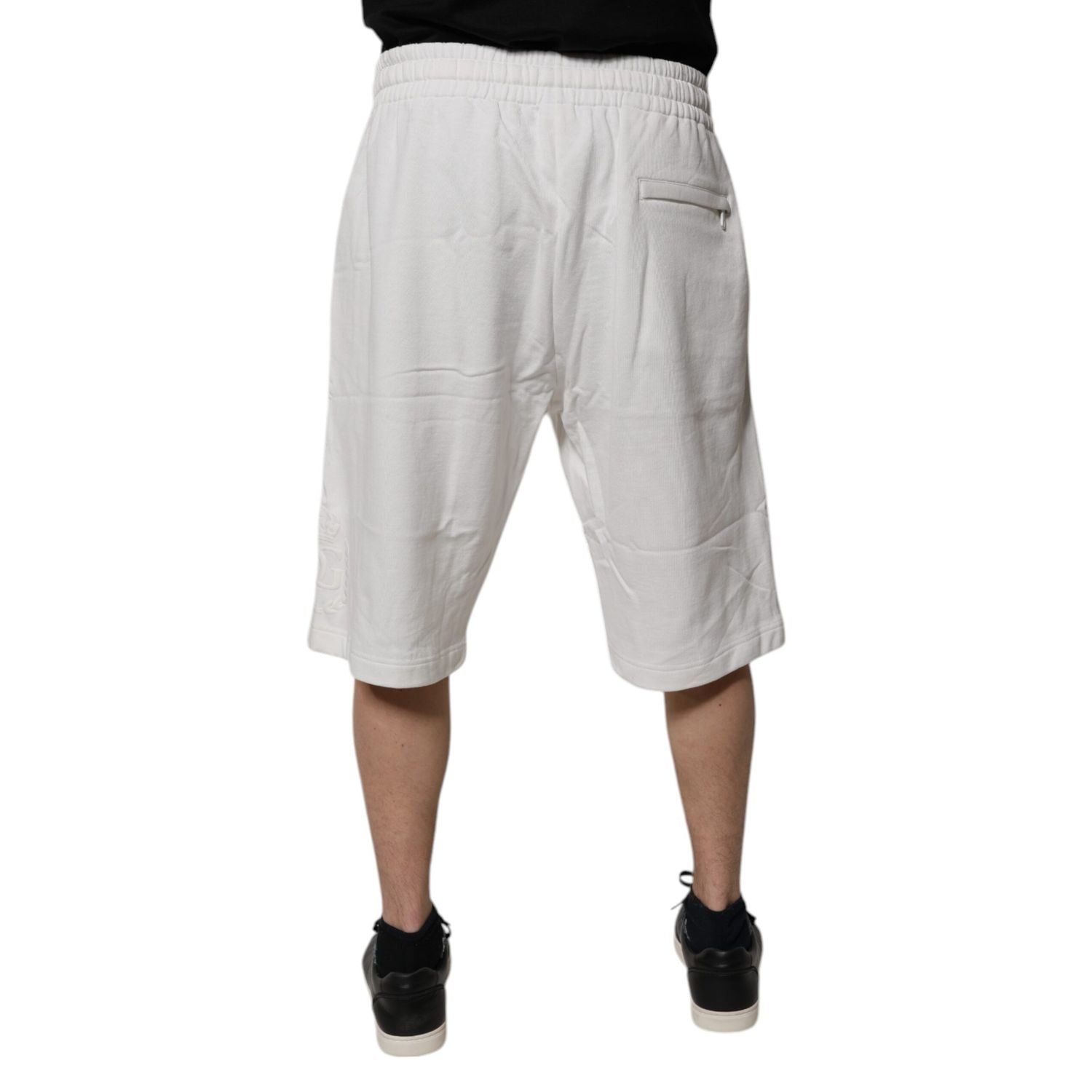 Dolce & Gabbana White Cotton Sweatshorts Men Bermuda Shorts