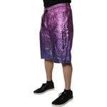 Dolce & Gabbana Metallic Pink Purple Two Tone Bermuda Shorts PAN75237-48