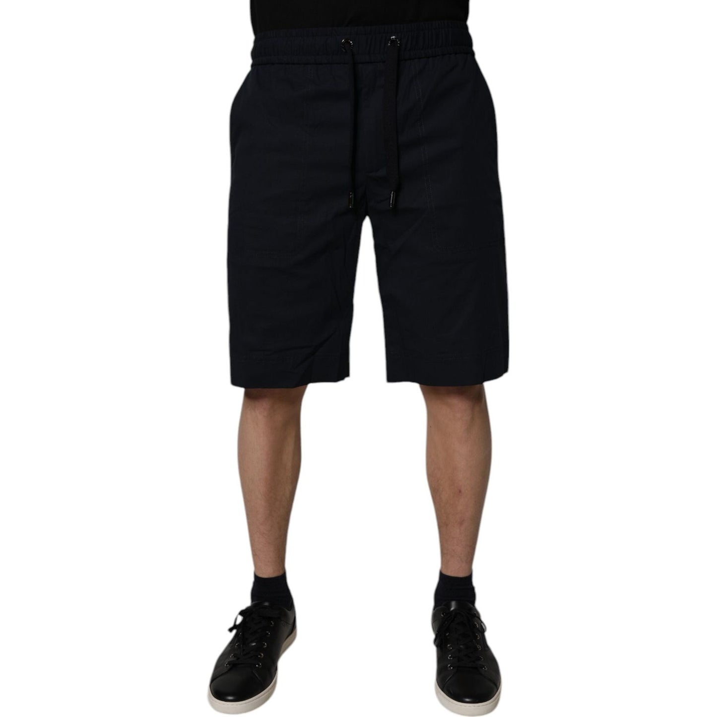 Dolce & Gabbana Black Cotton Sweatshorts Men Bermuda Shorts PAN75749-46