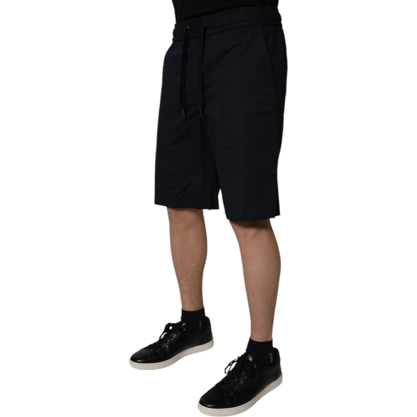 Dolce & Gabbana Black Cotton Sweatshorts Men Bermuda Shorts PAN75749-46