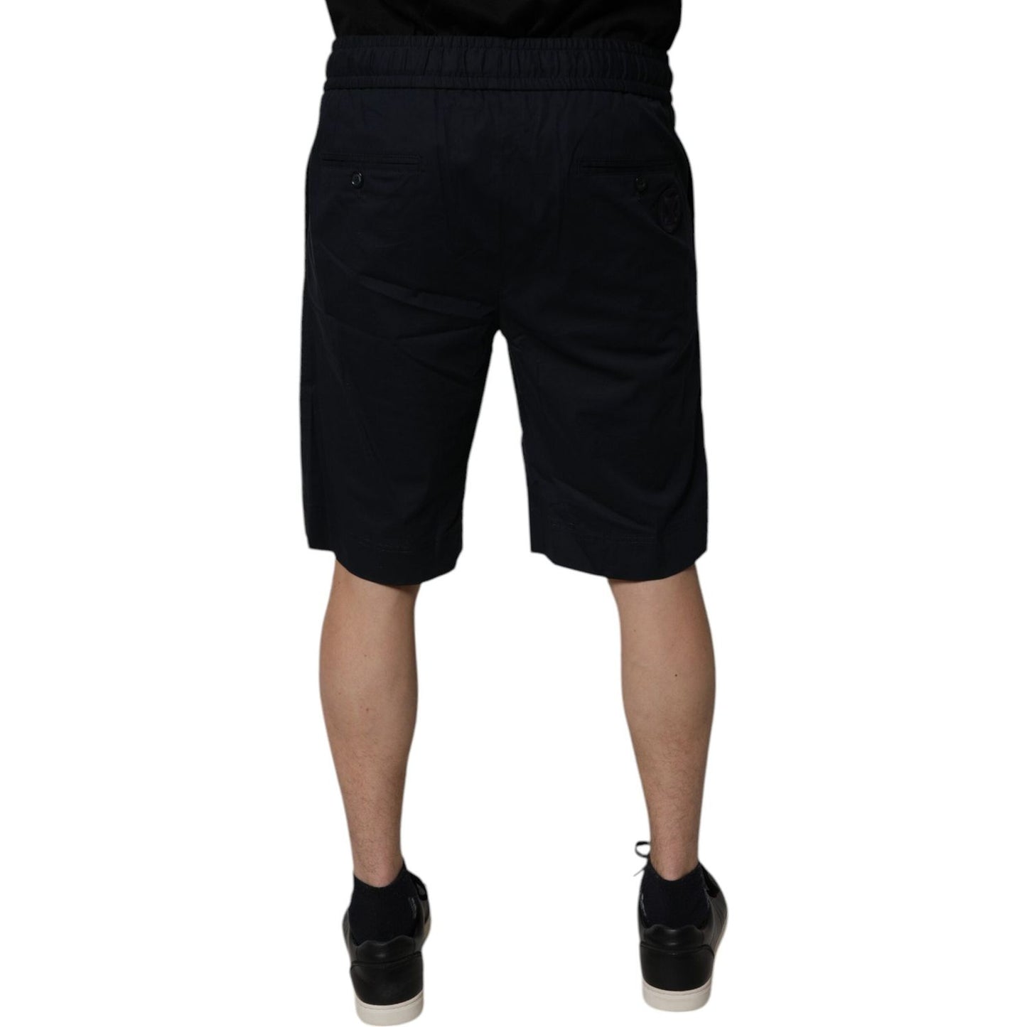 Dolce & Gabbana Black Cotton Sweatshorts Men Bermuda Shorts PAN75749-46