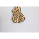 Dolce & Gabbana Gold Brass Logo Beaded Guitar Pin Brooch SMY10636