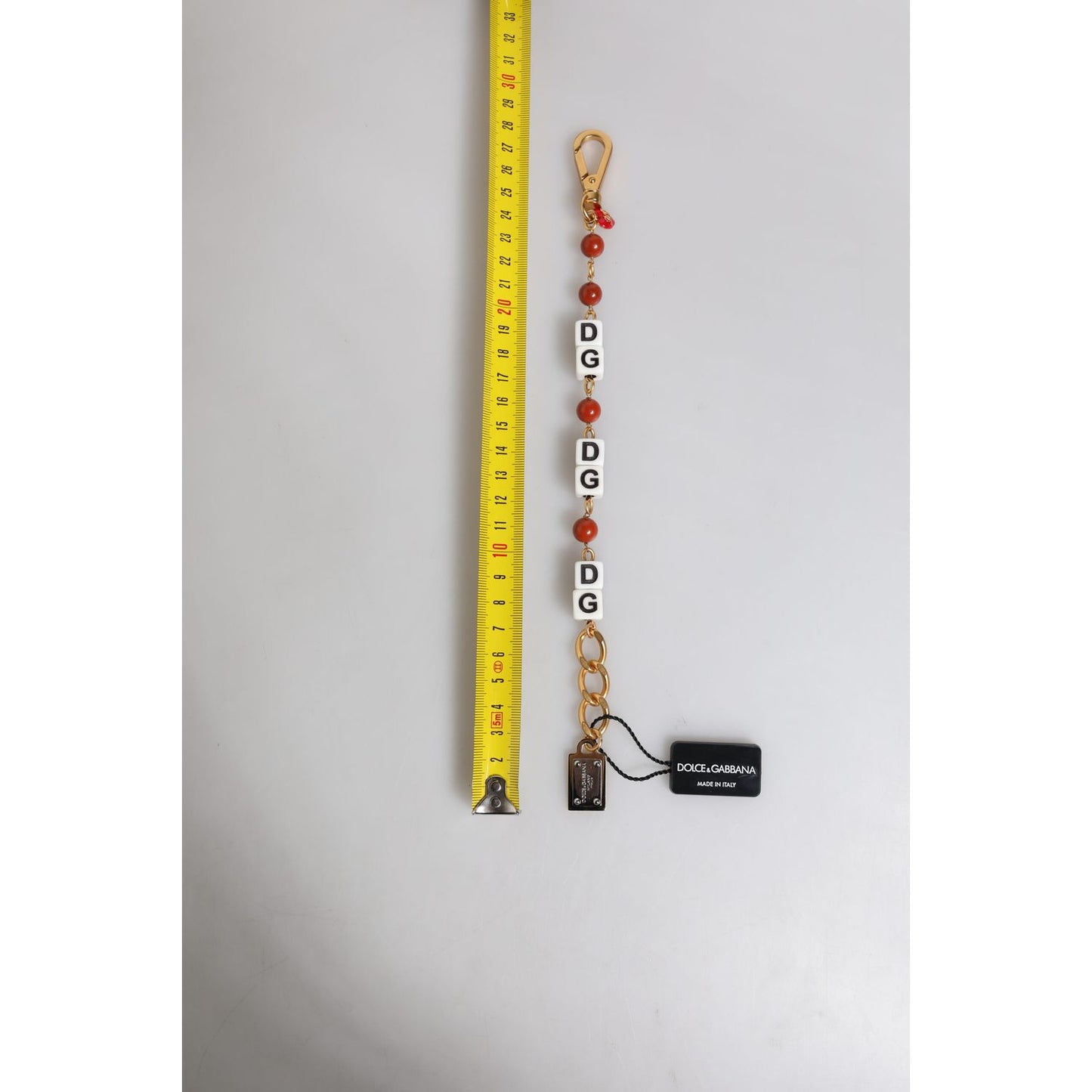 Dolce & Gabbana Multicolor Gold Tone Brass Chain DG Logo Dice Bracelet