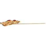 Dolce & Gabbana Gold Tone Red Crystal Embellish 925 Sterling Silver Pin SMY10526