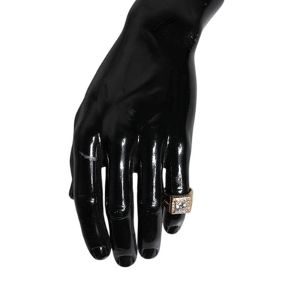 Dolce & Gabbana Gold Tone Sterling Silver 925 Crystals Ring