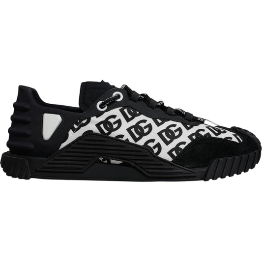 Dolce & Gabbana Black Logo Lace Up Low Top NS1 Sneakers Shoes