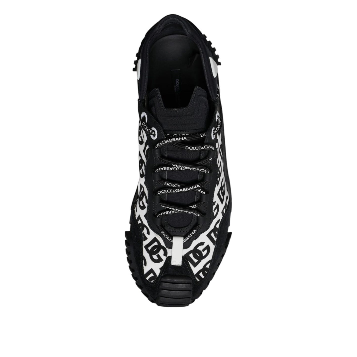 Dolce & Gabbana Black Logo Lace Up Low Top NS1 Sneakers Shoes