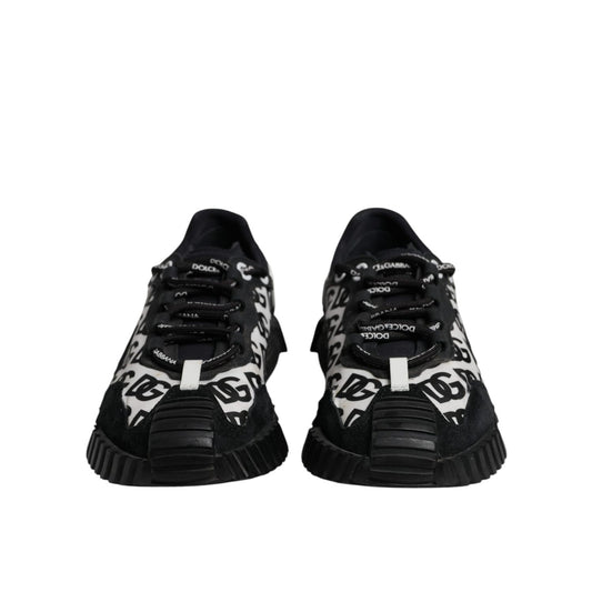 Dolce & Gabbana Black Logo Lace Up Low Top NS1 Sneakers Shoes MV7196-41
