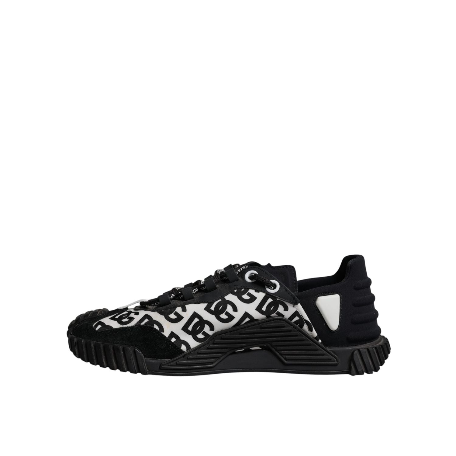 Dolce & Gabbana Black Logo Lace Up Low Top NS1 Sneakers Shoes