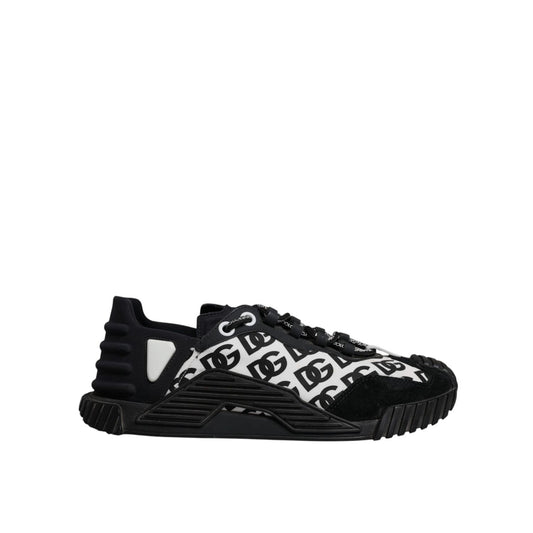 Dolce & Gabbana Black Logo Lace Up Low Top NS1 Sneakers Shoes MV7196-41