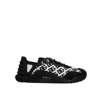 Dolce & Gabbana Black Logo Lace Up Low Top NS1 Sneakers Shoes