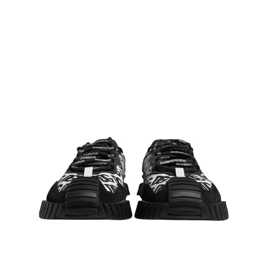 Dolce & Gabbana Black Logo Lace Up Low Top NS1 Sneakers Shoes MV7200-47