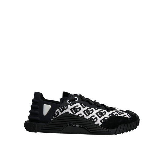 Dolce & Gabbana Black Logo Lace Up Low Top NS1 Sneakers Shoes MV7200-47