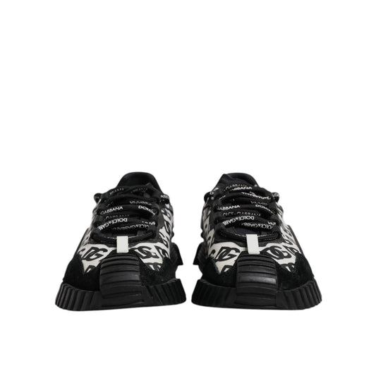 Dolce & Gabbana Black Logo Lace Up Low Top NS1 Sneakers Shoes MV7204-40