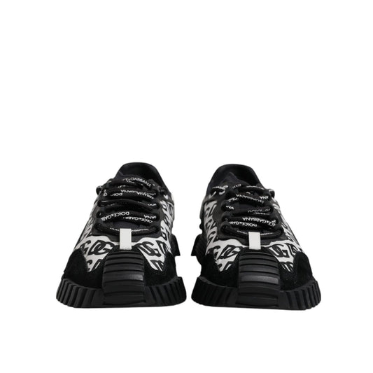 Dolce & Gabbana Black Logo Lace Up Low Top NS1 Sneakers Shoes MV7212-41