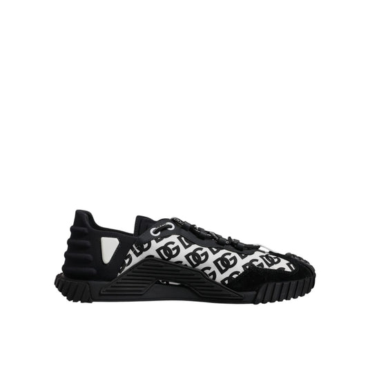 Dolce & Gabbana Black Logo Lace Up Low Top NS1 Sneakers Shoes MV7210-44
