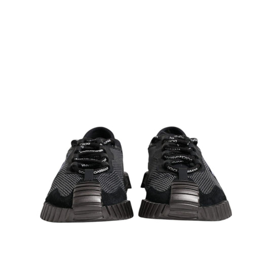 Dolce & Gabbana Black Silver Logo Low Top Men Sneakers Shoes MV7233-41