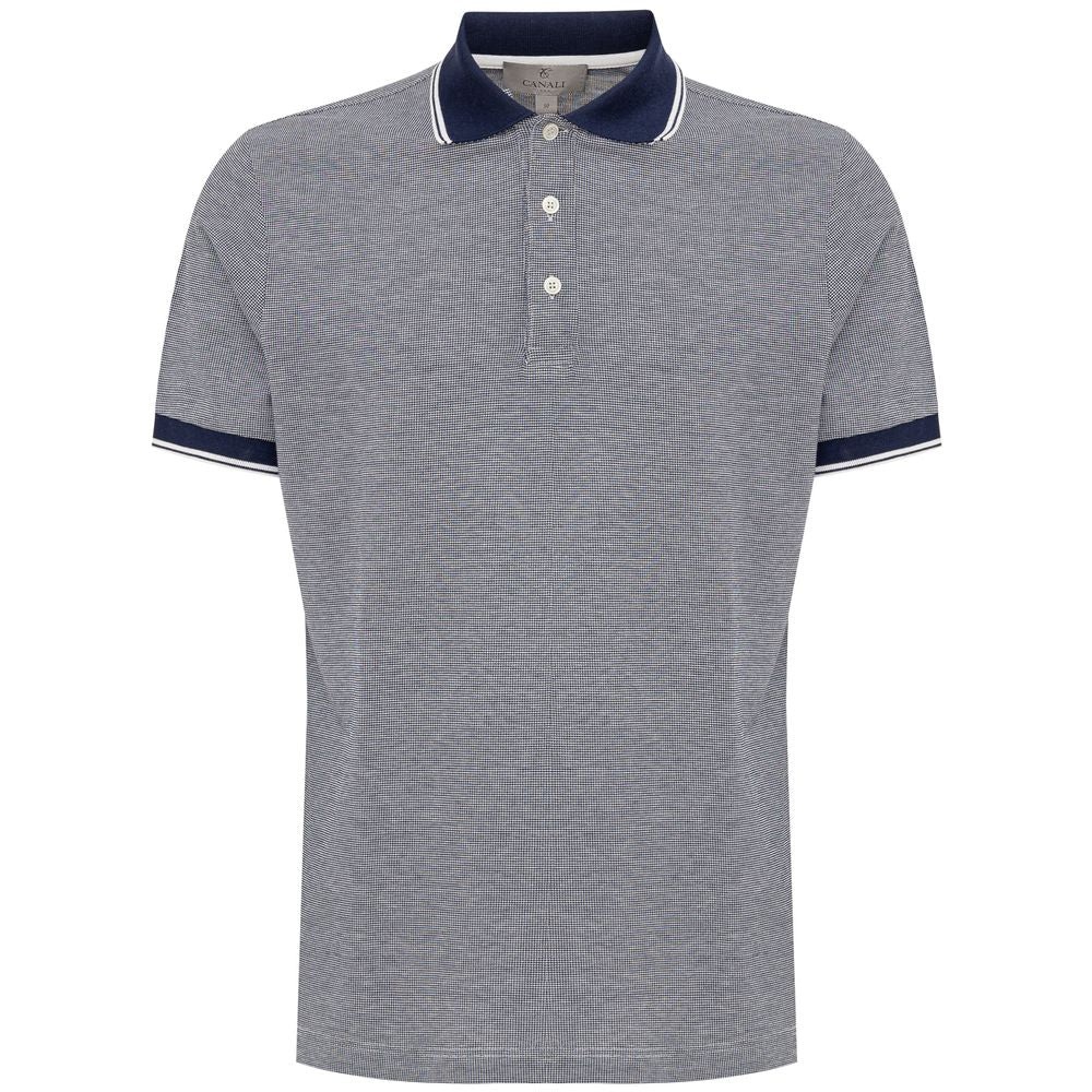 Canali Blue Cotton Polo Shirt CA-8520673-IT50 | L