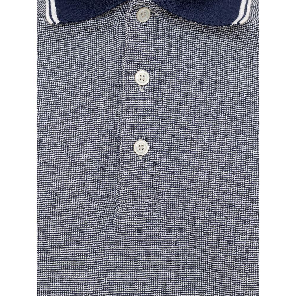 Canali Blue Cotton Polo Shirt CA-8520673-IT50 | L