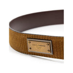 Dolce & Gabbana Brown Leather Belt DO-8229664-90 CM / 36 INCHES
