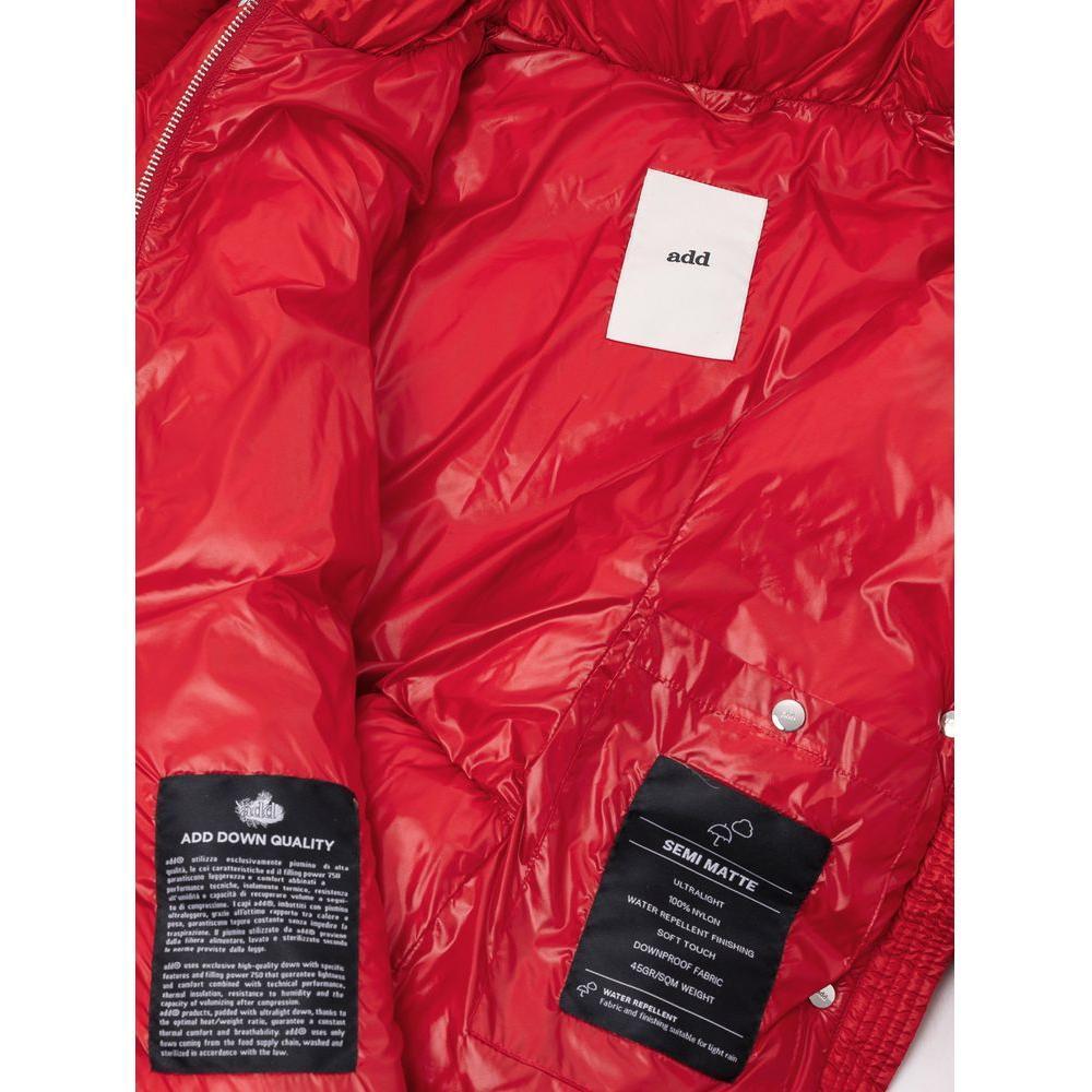 Add Red Polyamide Full-Length Jacket