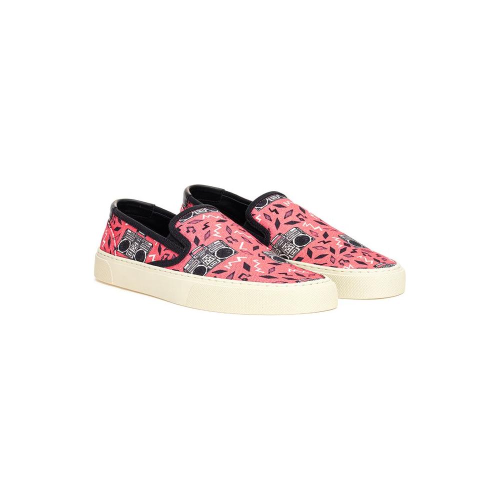 Saint Laurent Pink Cotton Platform Sneakers