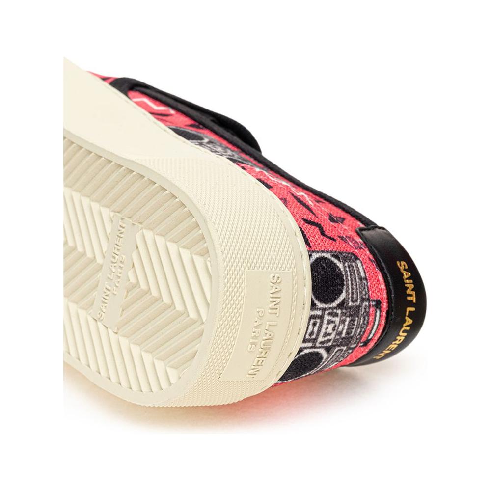 حذاء رياضي قطني باللون الوردي من سان لوران