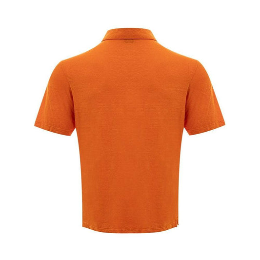 Gran Sasso Elegant Orange Linen Polo Shirt Gran Sasso Chocolate