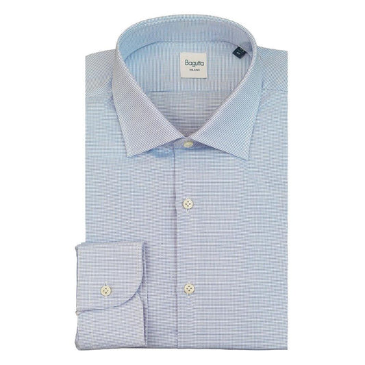 Bagutta Blue Cotton Men's Shirt