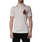 Dolce & Gabbana White Cotton Logo Collared Polo Men T-shirt TSH851966-46